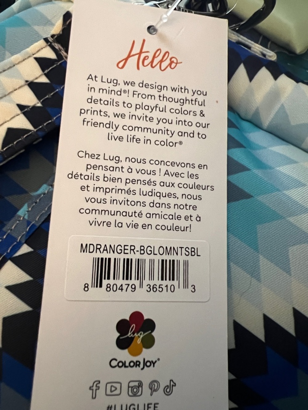 Lug Guild Collection Ranger 2 Bargello Mountains Blue Crossbody - Picture 3 of 3